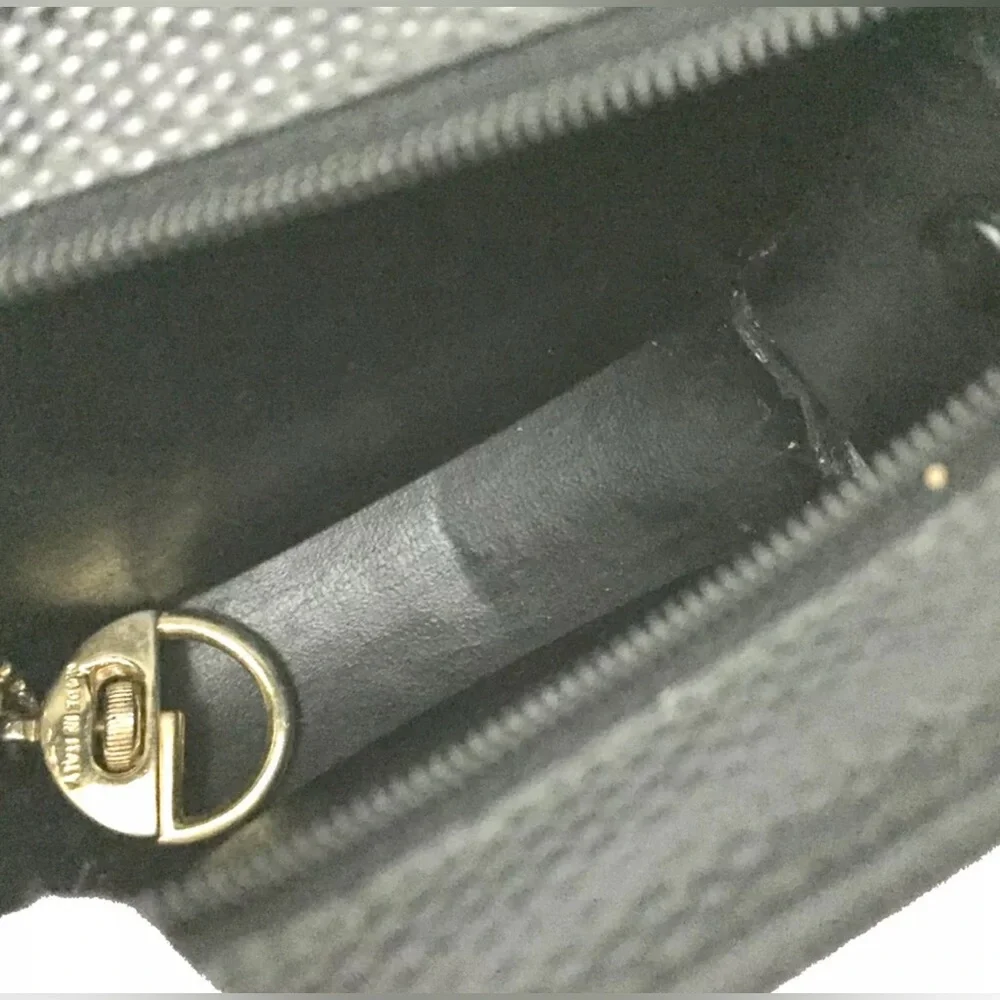 Authentic Salvatore Ferragamo Vara Ribbon Leather Cosmetic Pouch Bag Black - Picture 7 of 11